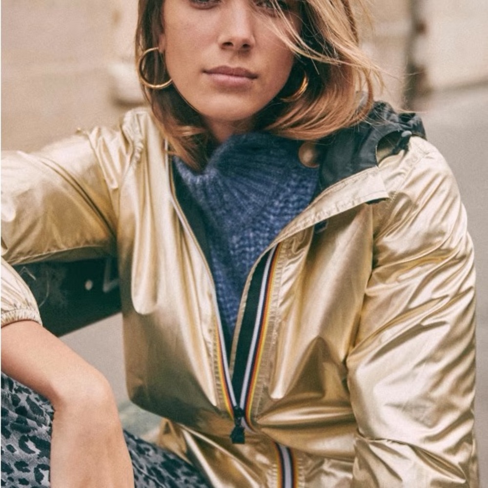 Sezane x K-Way Gold Jacket for Women